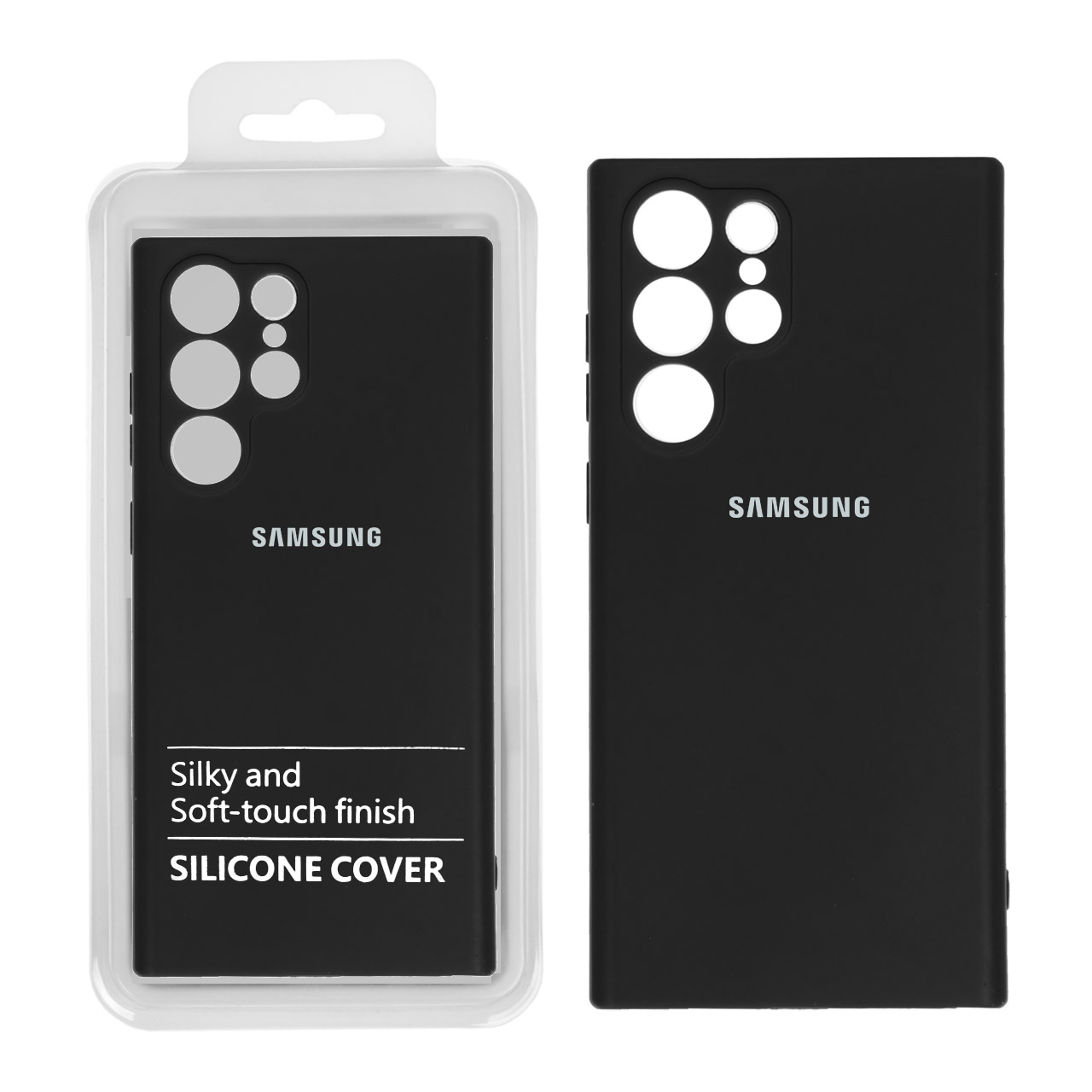 قاب نیو سیلیکون محافظ لنزدار RFF مدل Samsung S22 Ultra مشکی (پک دار)